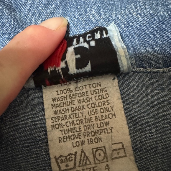 90s Vintage blue denim chambray tie front crop top shirt Size 4 women’s Small - Picture 4 of 4